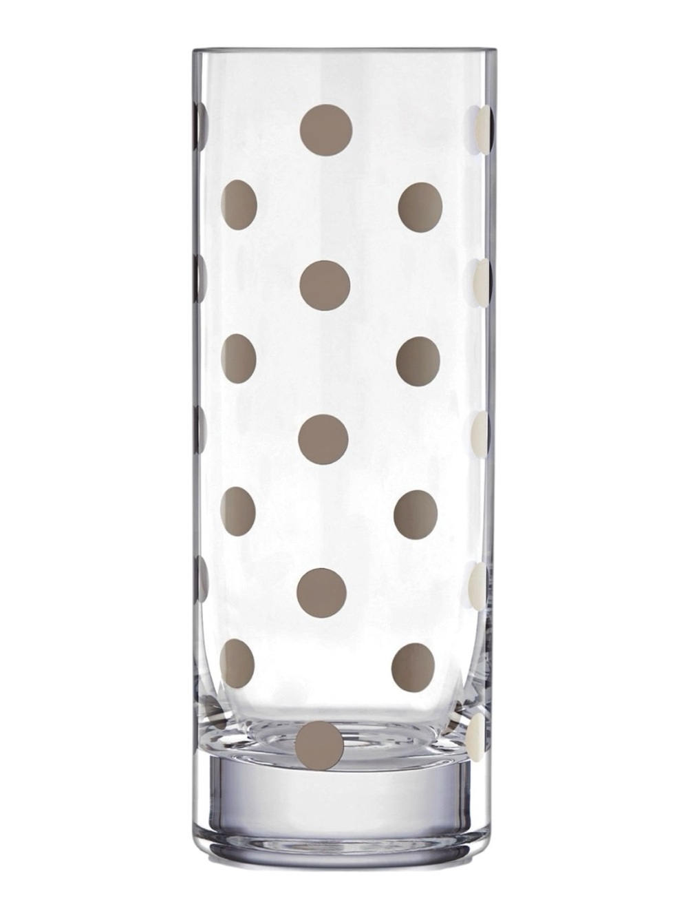 KATE SPADE NEW YORK Pearl Place Crystal Platinum polkadot Cylinder Vase Like new - Picture 2 of 8